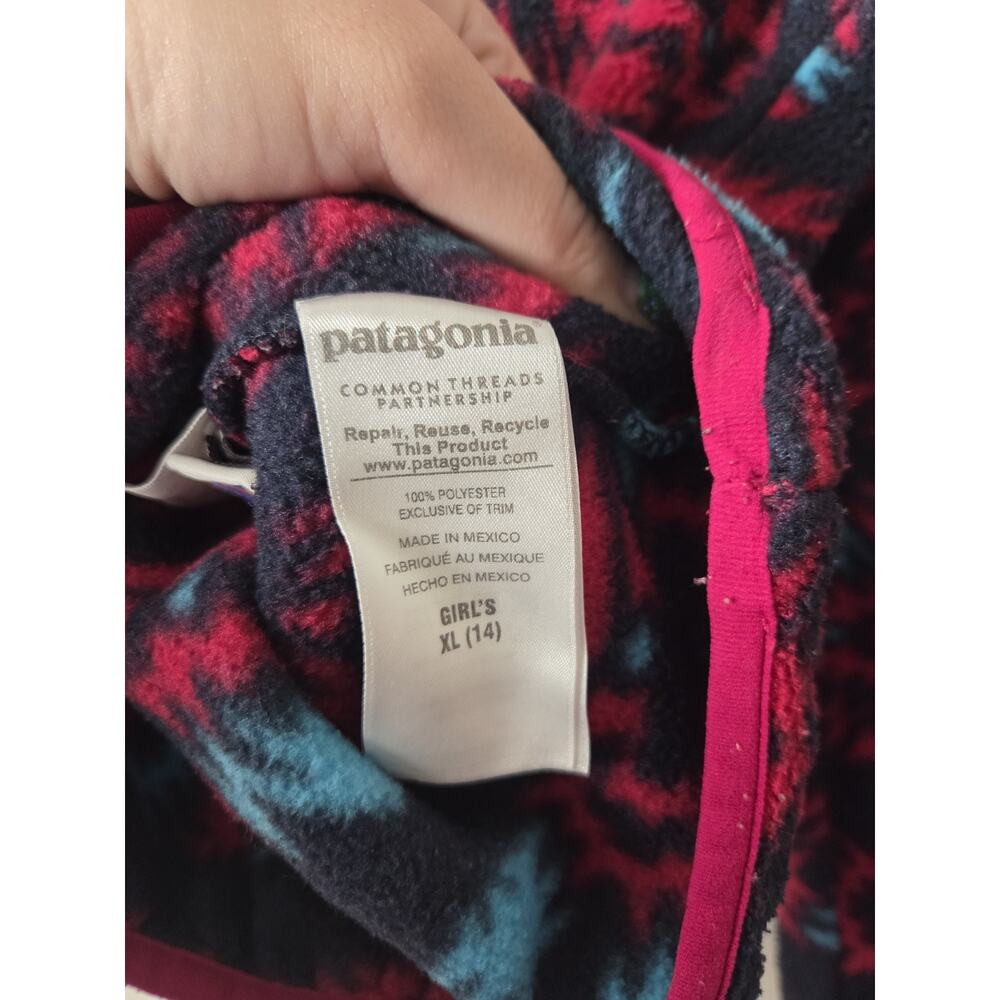 Patagonia Synchilla Snap-T Fleece Pullover Sweater XL Aztec Tribal‎ Pink Blue - Picture 4 of 6